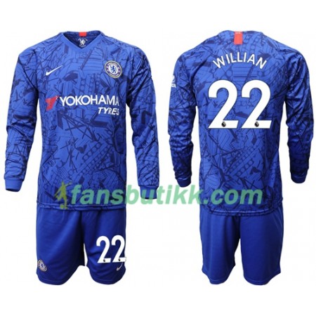 Fotballdrakt Chelsea Willian 22 Barn Hjemmetrøye 2019-2020 Langermet